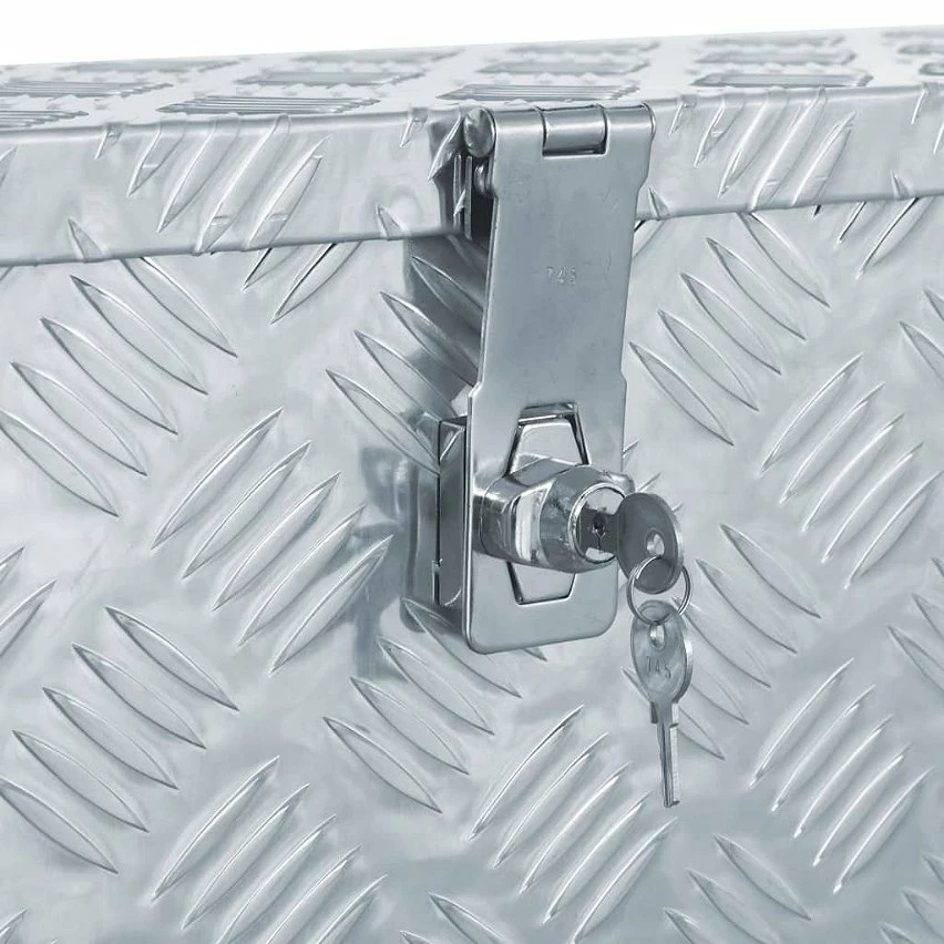 Best deal 🛒 vidaXL Boîte en aluminium 76,5 x 26,5 x 33 cm Argenté ⌛ 4 Best deal 🛒 vidaXL Boîte en aluminium 76,5 x 26,5 x 33 cm Argenté ⌛ – Image 4