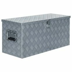 Promo 🛒 vidaXL Boîte en aluminium 90,5 x 35 x 40 cm Argenté 💯