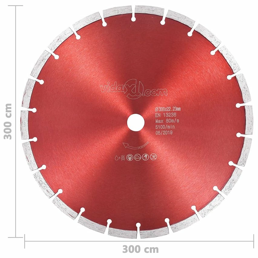 Best Sale ❤️ vidaXL Disque de coupe diamanté Acier 300 mm 👍 2 Best Sale ❤️ vidaXL Disque de coupe diamanté Acier 300 mm 👍 – Image 2