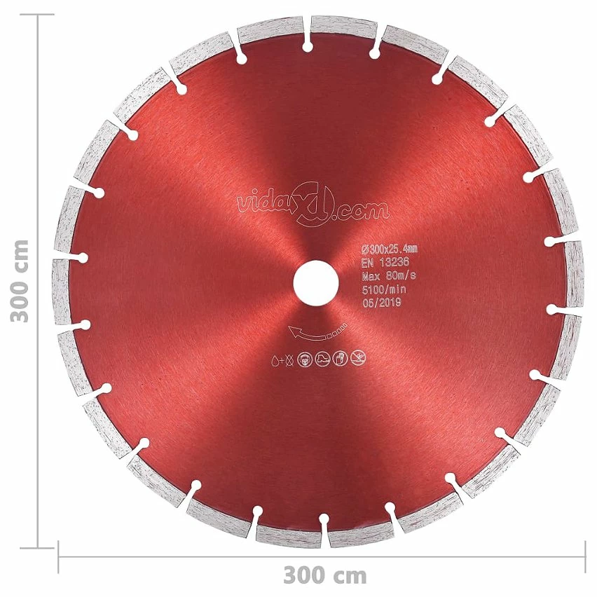 New 🔥 vidaXL Disque de coupe diamanté Acier 300 mm 🌟 2 New 🔥 vidaXL Disque de coupe diamanté Acier 300 mm 🌟 – Image 2
