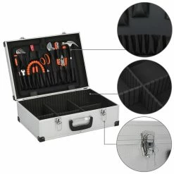Wholesale ⭐ vidaXL Valise à outils 46 x 33 x 16 cm Argenté Aluminium 🎉 -Pas Cher Facom Magasin 8718475730101 5