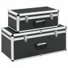 Deals ✔️ vidaXL Boîtes de rangement 2 pcs Noir Aluminium 😉