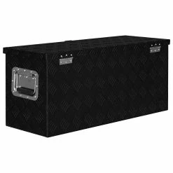 Best Sale 🤩 vidaXL Boîte en aluminium 80x30x35 cm Noir 😀 -Pas Cher Facom Magasin 8719883986906 3